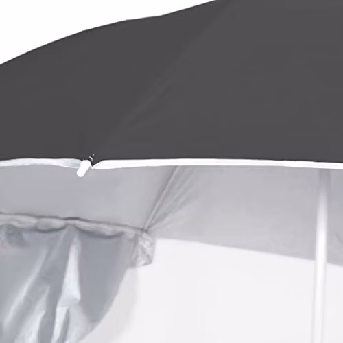 vidaXL Beach Parasol with Side Walls in Anthracite and Silver, Height: 215 cm – 2