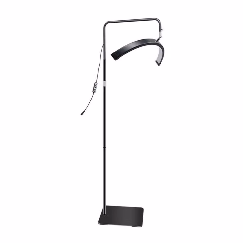 FLAVORA Black Dimmable Half Moon Floor Lamp with Adjustable Dome Design – 2