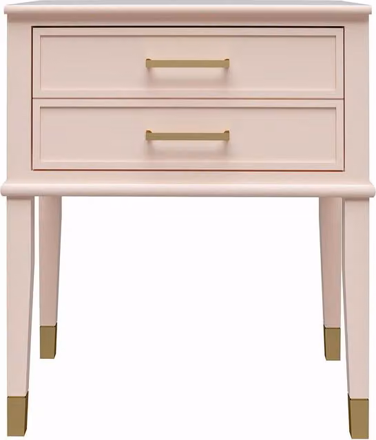 CosmoLiving Westerleigh Modern Pink and Gold End Table