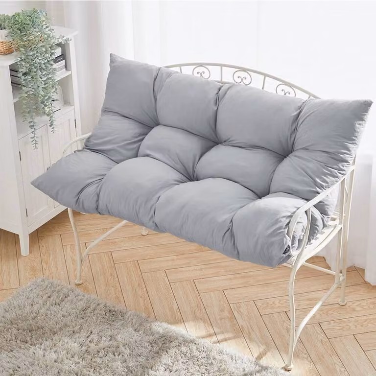 FLAVORA Grey Rectangular Thick Bench Seat Replacement Pad W: 120 cm, D: 40 cm, H: 4 cm