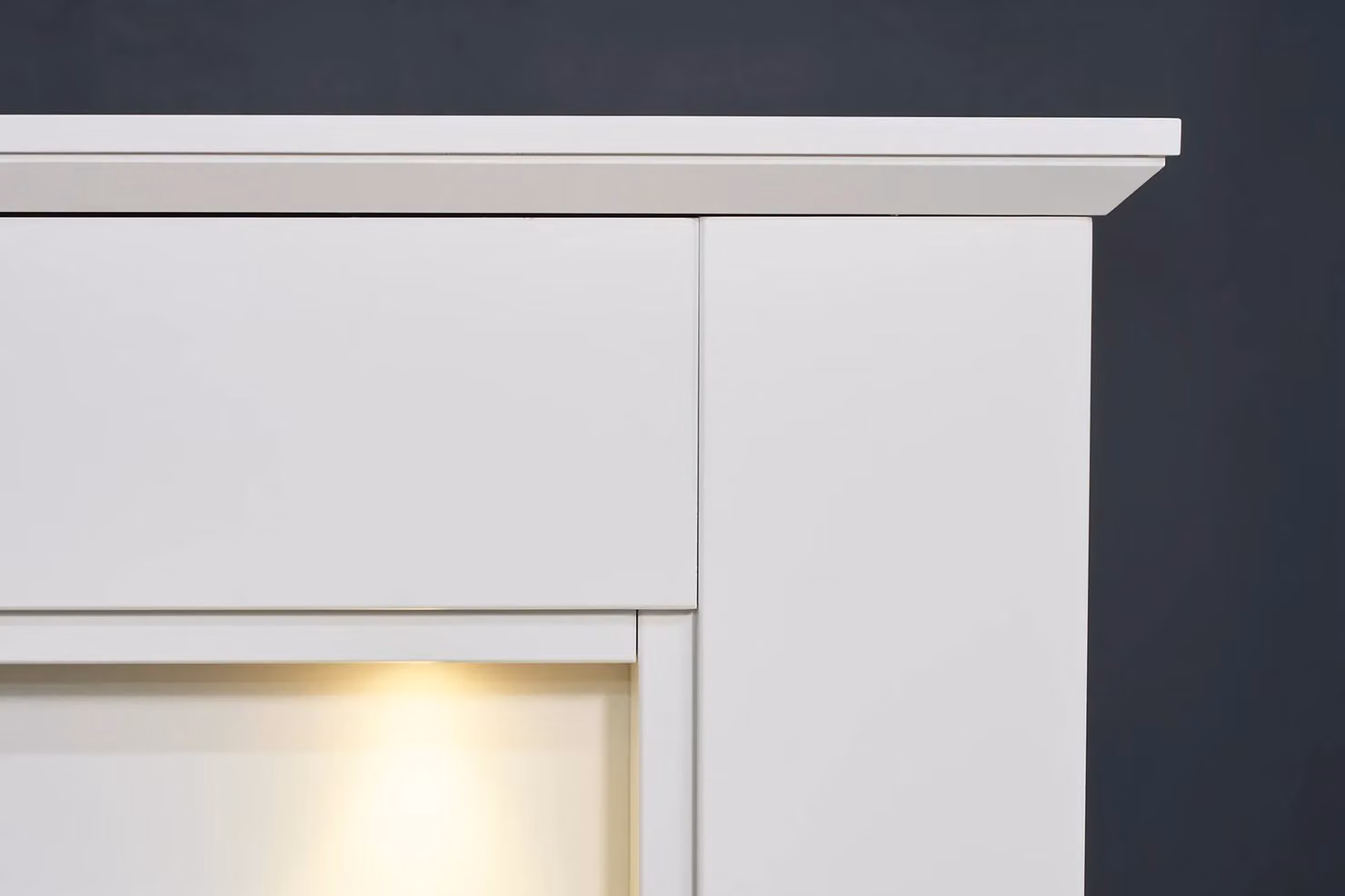 Adam Fires & Fireplaces Eltham Fireplace in Pure White with Downlights, 45 Inch – 2