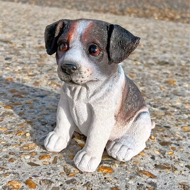 Farmwood Black Jack Russell Terrier Puppy Garden Ornament