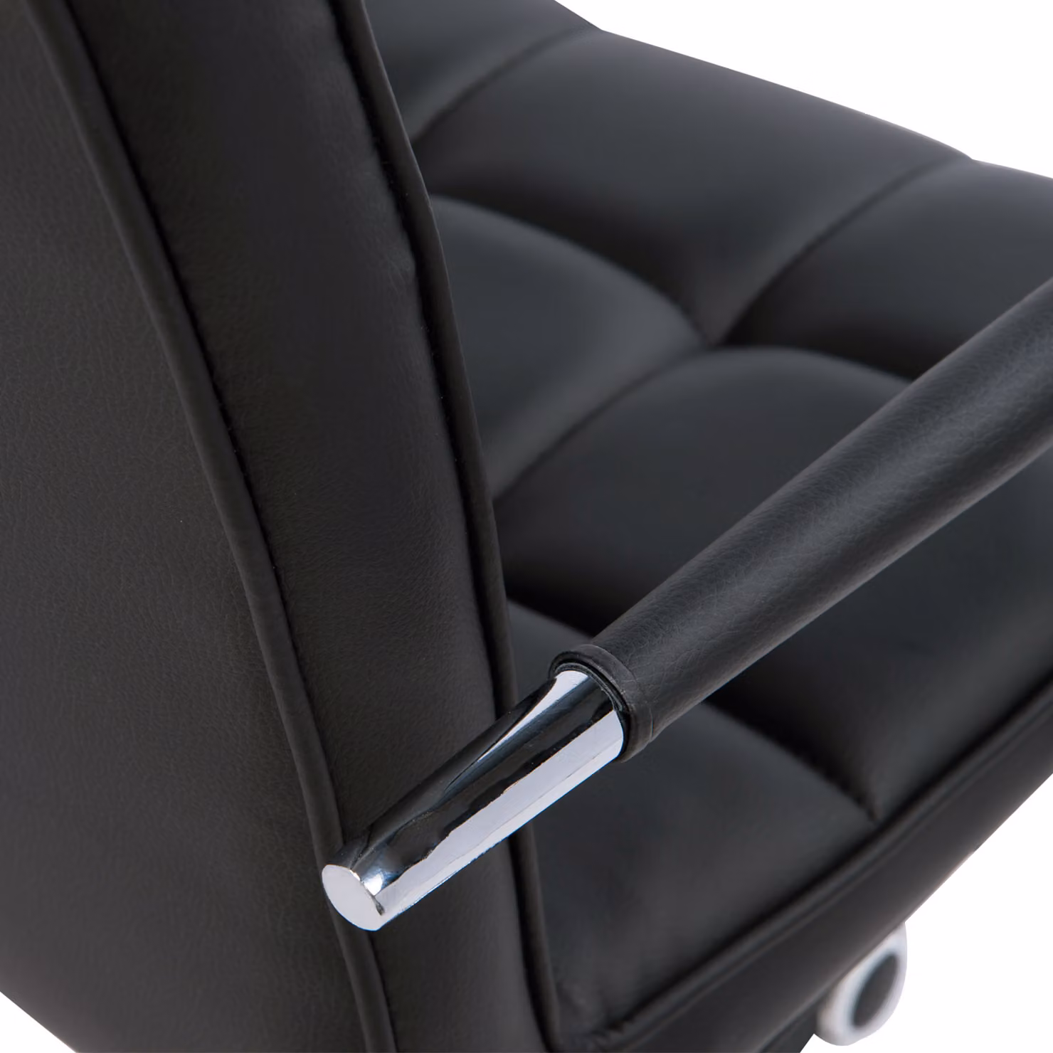 HOMCOM Black Faux Leather Office Chair and Study Desk Set with Storage Shelf – 7