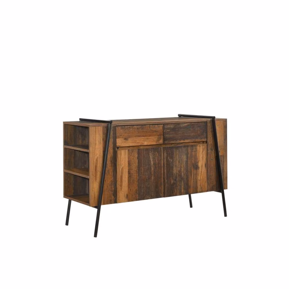 Timber Art Design Abbey Sideboard with 2 Doors and 2 Drawers, Rustic Brown Storage Cabinet, W: 120 cm, H: 78 cm, D: 44.5 cm – 2