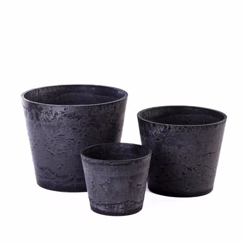 Garden Gear Caesar Charcoal Marble Effect Plastic Garden Planter, Grey, Brown and Anthracite, Diameter: 41 cm – 3