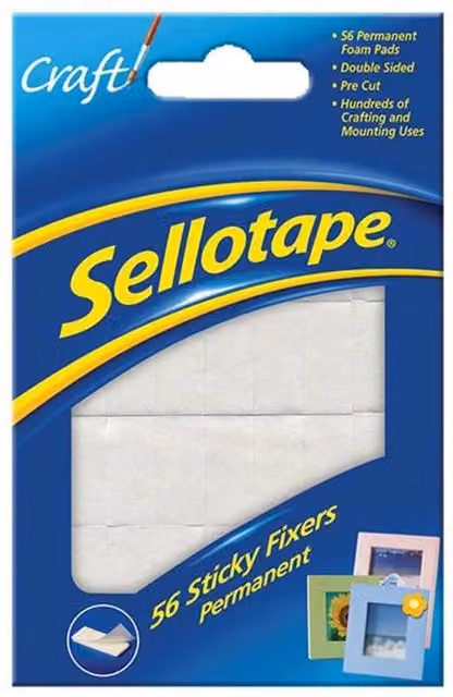 Sellotape White Double Sided Foam Sticky Fix, 56 Pack, W/D/H: 12 x 25 mm – 2