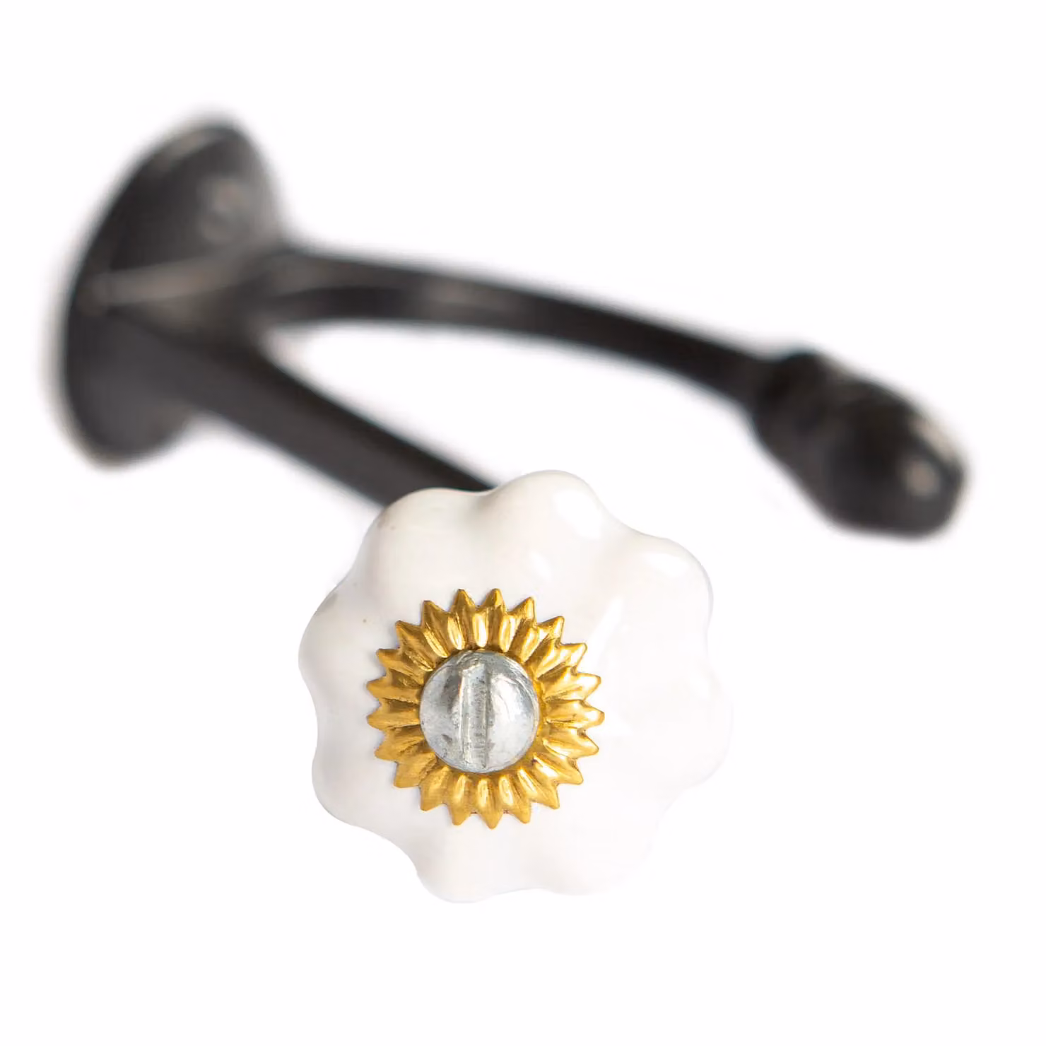 Hammer and Tongs Ceramic Flower Hat and Coat Hook in Black – 2