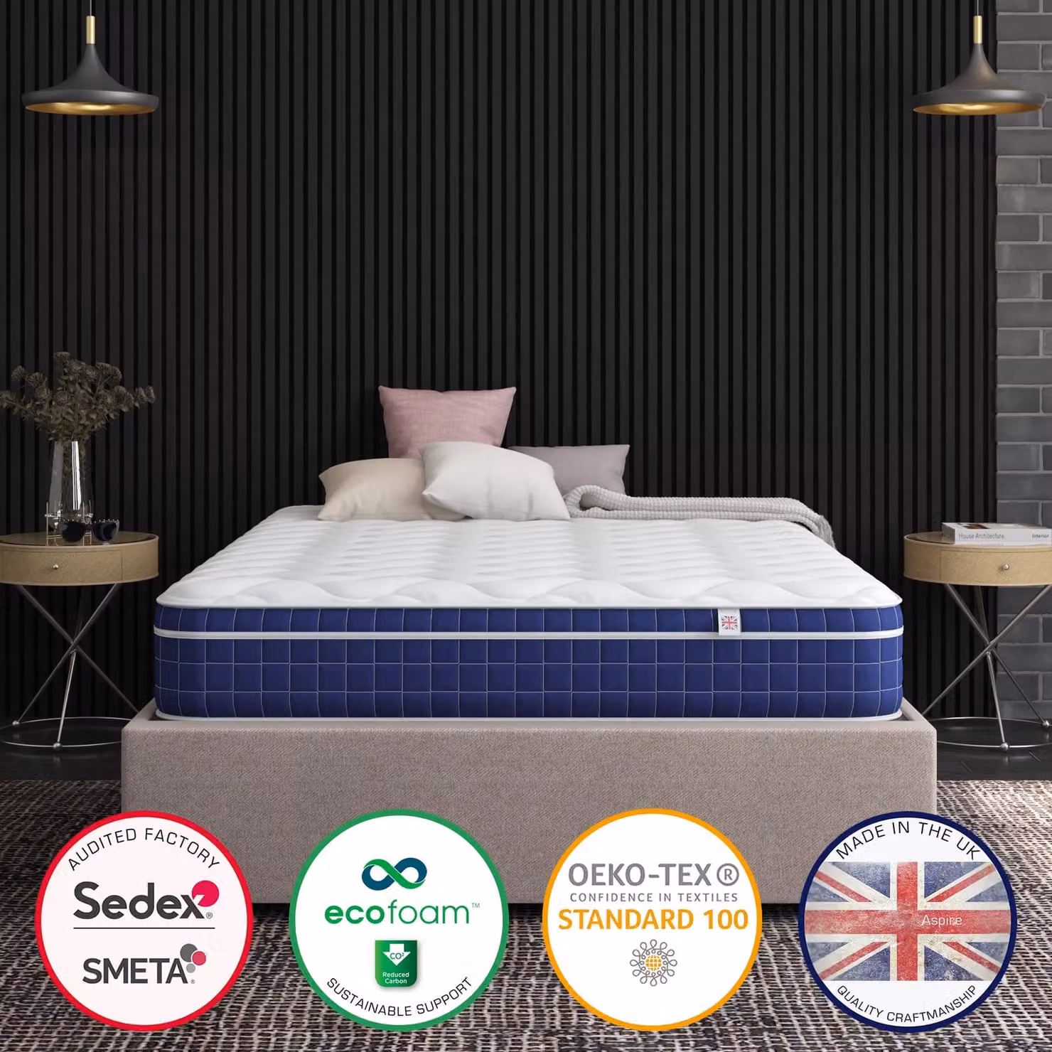 Aspire Invigorate White Pocket Memory Foam Hybrid Mattress, W/D/H: 90 x 200 cm, Single Size – 5