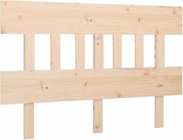 Berkfield Home Rustic Solid Pine Wood Bed Headboard in Natural, W: 143.5 cm, D: 3 cm, H: 81 cm