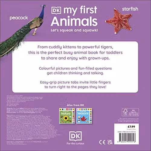 DK My First Animals: Let's Squeak and Squawk! Multicolour Cardboard Tabbed Board Book – 2