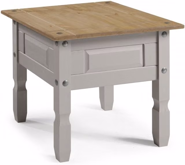 Mercers Furniture Corona Small Square Coffee Table in Distressed Grey Waxed Pine