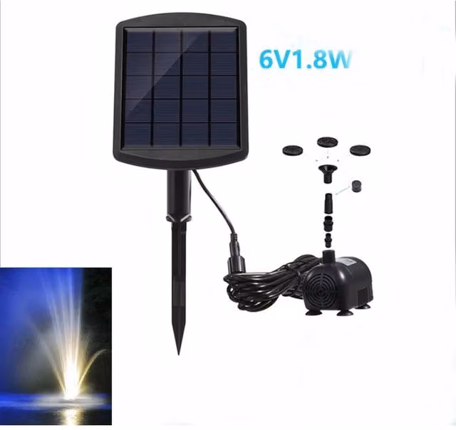 EONLION Solar Powered Black Bath Fountain