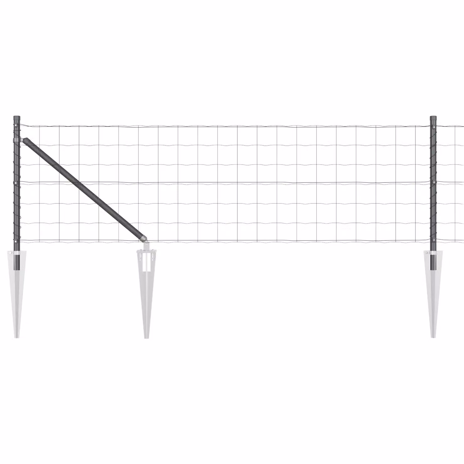 Berkfield Home Euro Fence with 7 Spike Posts, Galvanised Steel, Grey and Silver, 0.8 x 10 m – 2