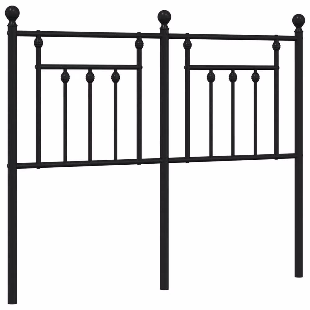Berkfield Home Classic Metal Headboard in Black, 120 cm – 2