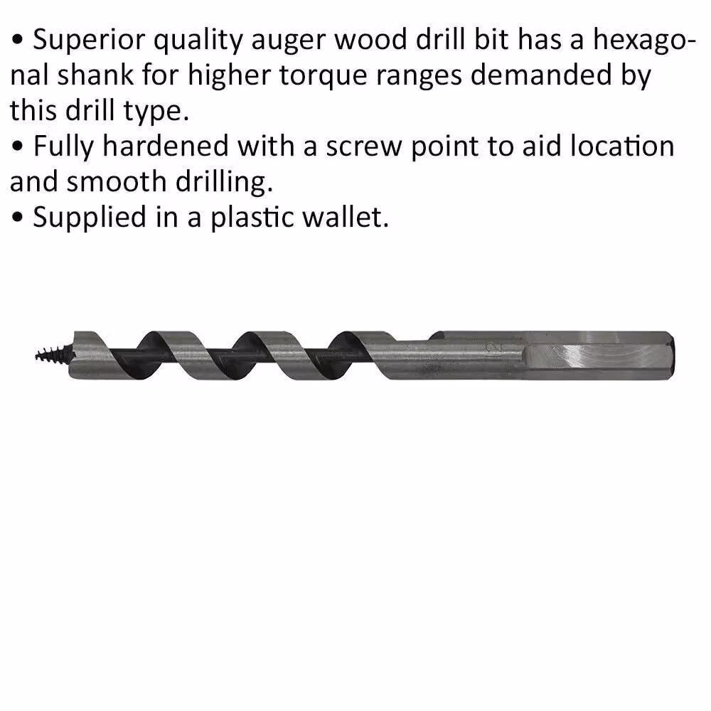 Loops Silver Hardened Auger Wood Drill Bit with Hexagonal Shank, Diameter: 12 mm, Length: 155 mm – 2