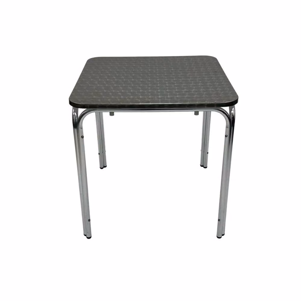 NESTLUNE Aluminium Cafe Bistro Furniture Set in Silver – 2