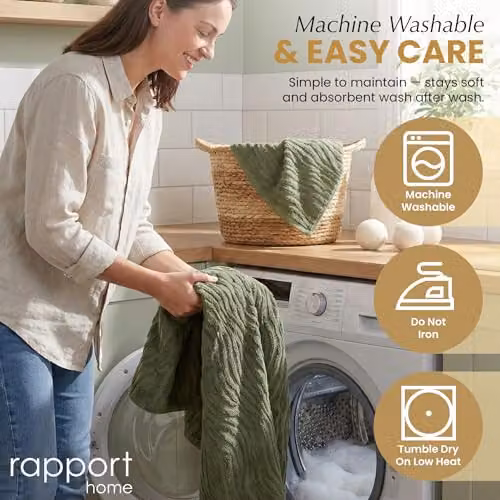 Rapport Home Safari 2-Pack Cotton Bath Towels in Green, W/D/H: 70 x 120 cm – 6