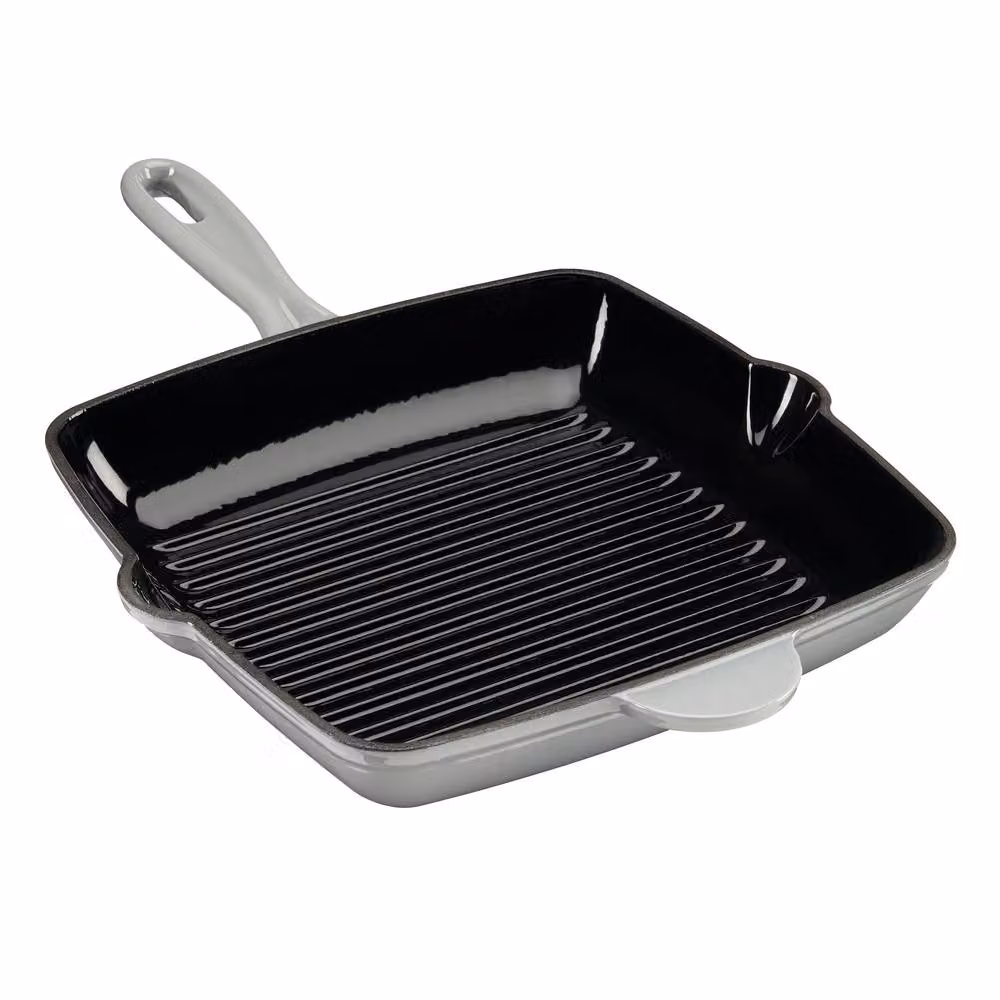 Cooks Professional 26cm Square Cast Iron Enamel Grill Pan, Grey – 2