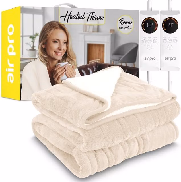 Air Pro Heated Electric Blanket with Digital Controller and Timer in Beige, W/D/H: 180 x 200 cm – 1
