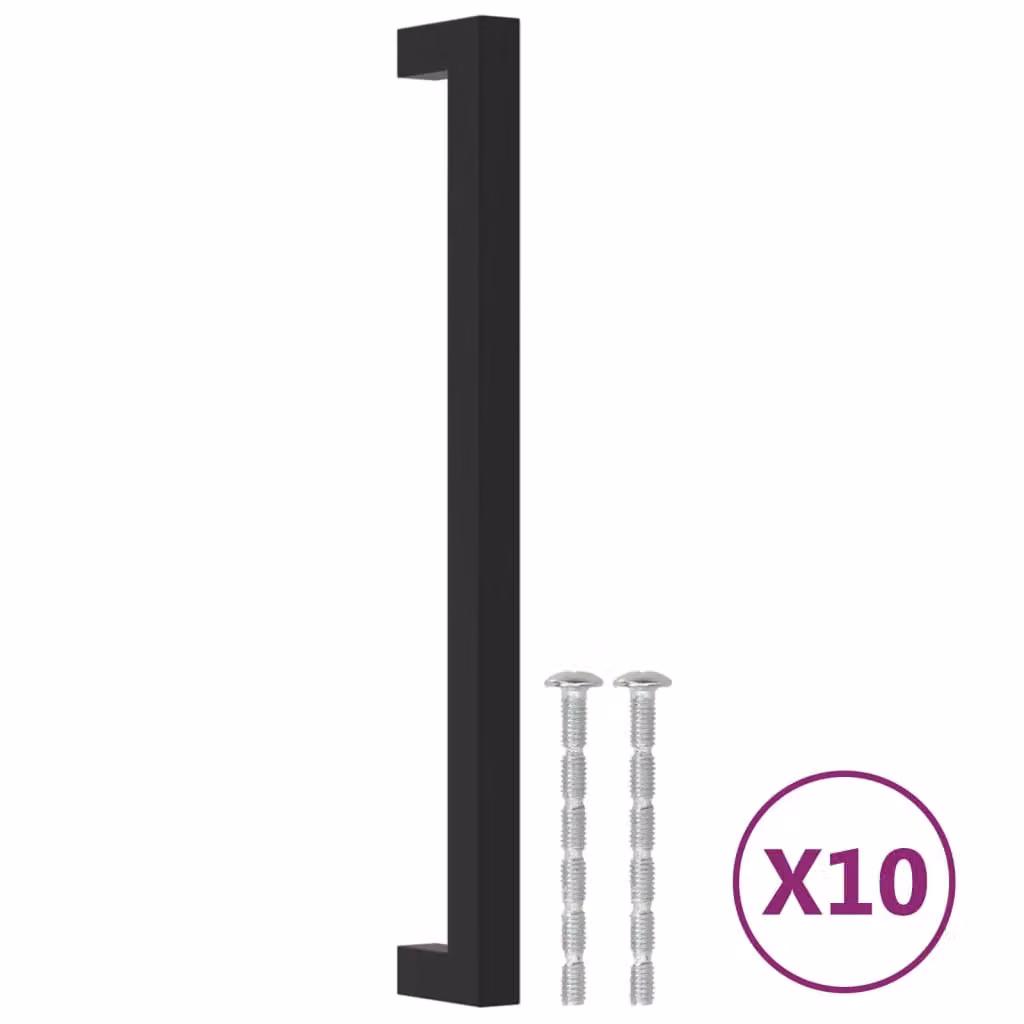 Berkfield Home 10 Pack Matt Black Stainless Steel Bar Cabinet Handles, Length: 22.4 cm – 2