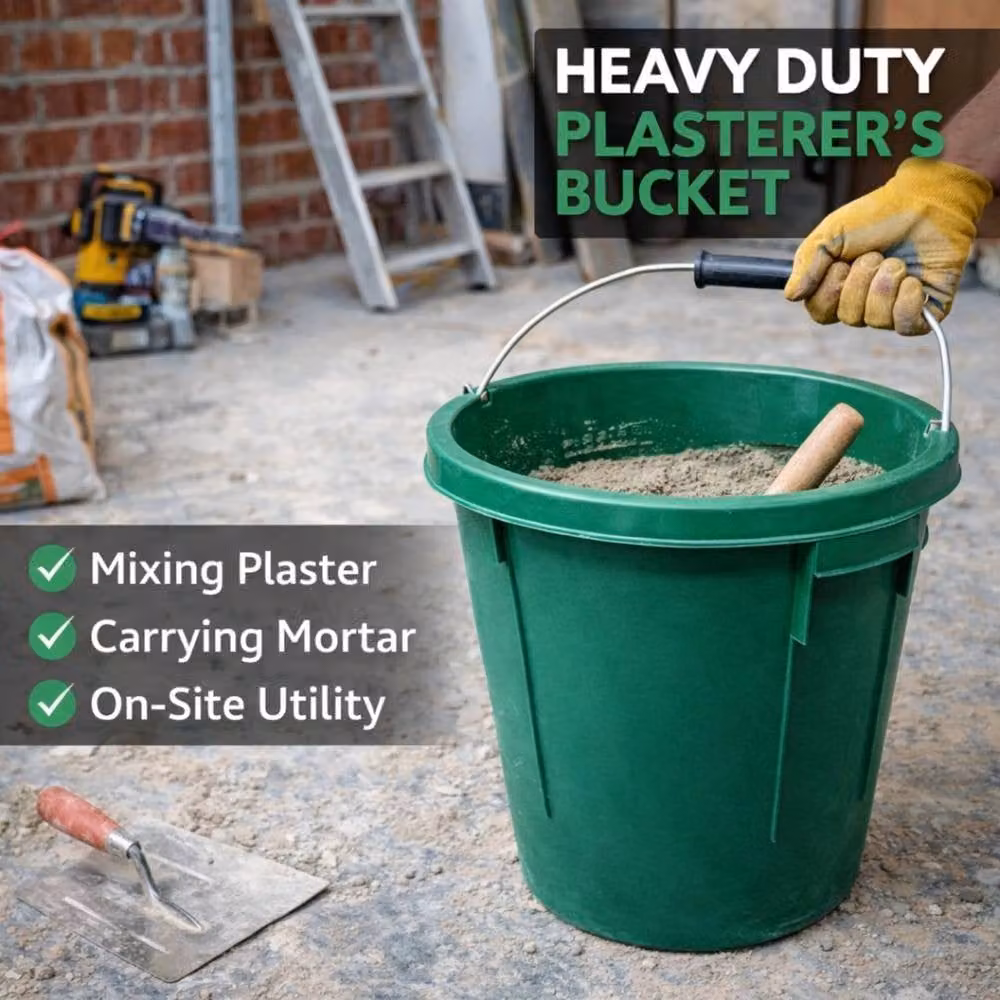 Spetlek Green Plastic 25L Plasterers Builders Bucket – 4