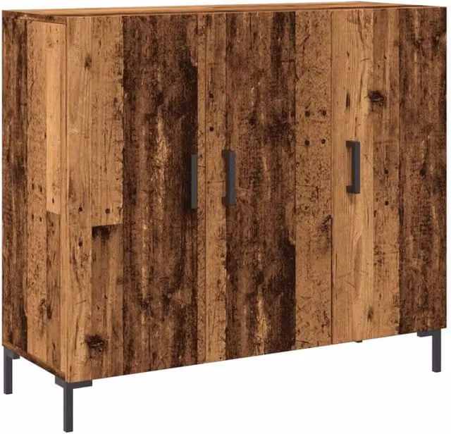 Berkfield Home Rustic Old Wood Sideboard in Brown, W/D/H: 90 x 34 x 80 cm – 1