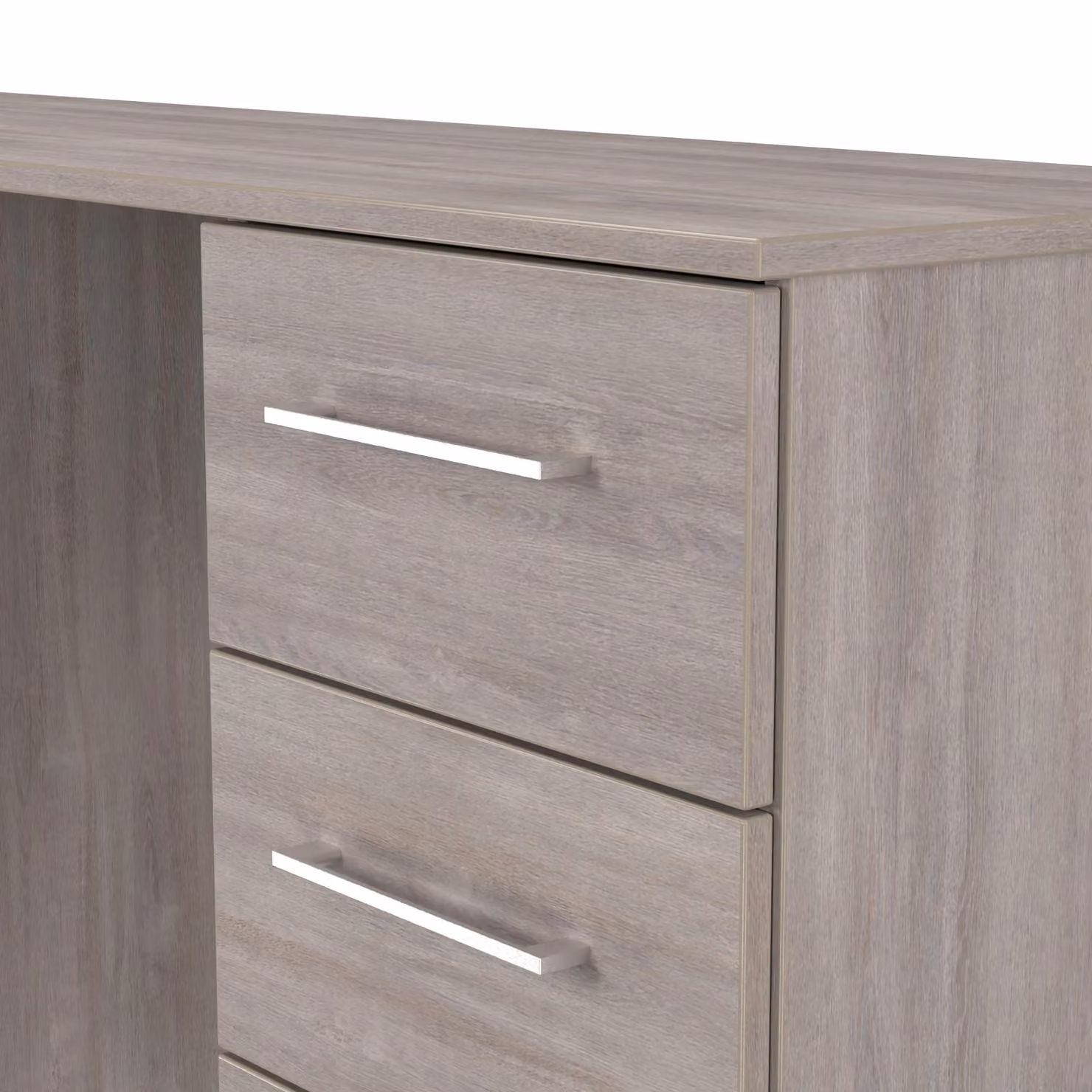Ready Assembled 2 U Gloucester 6 Drawer Kneehole Desk in Light Grey – 3
