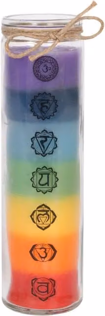 Something Different Tall Chakra Multicolour Glass Candle