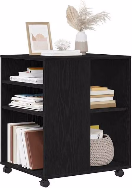 Berkfield Black Oak Home Storage Cabinet W: 60 cm, D: 53 cm, H: 72.5 cm – 1