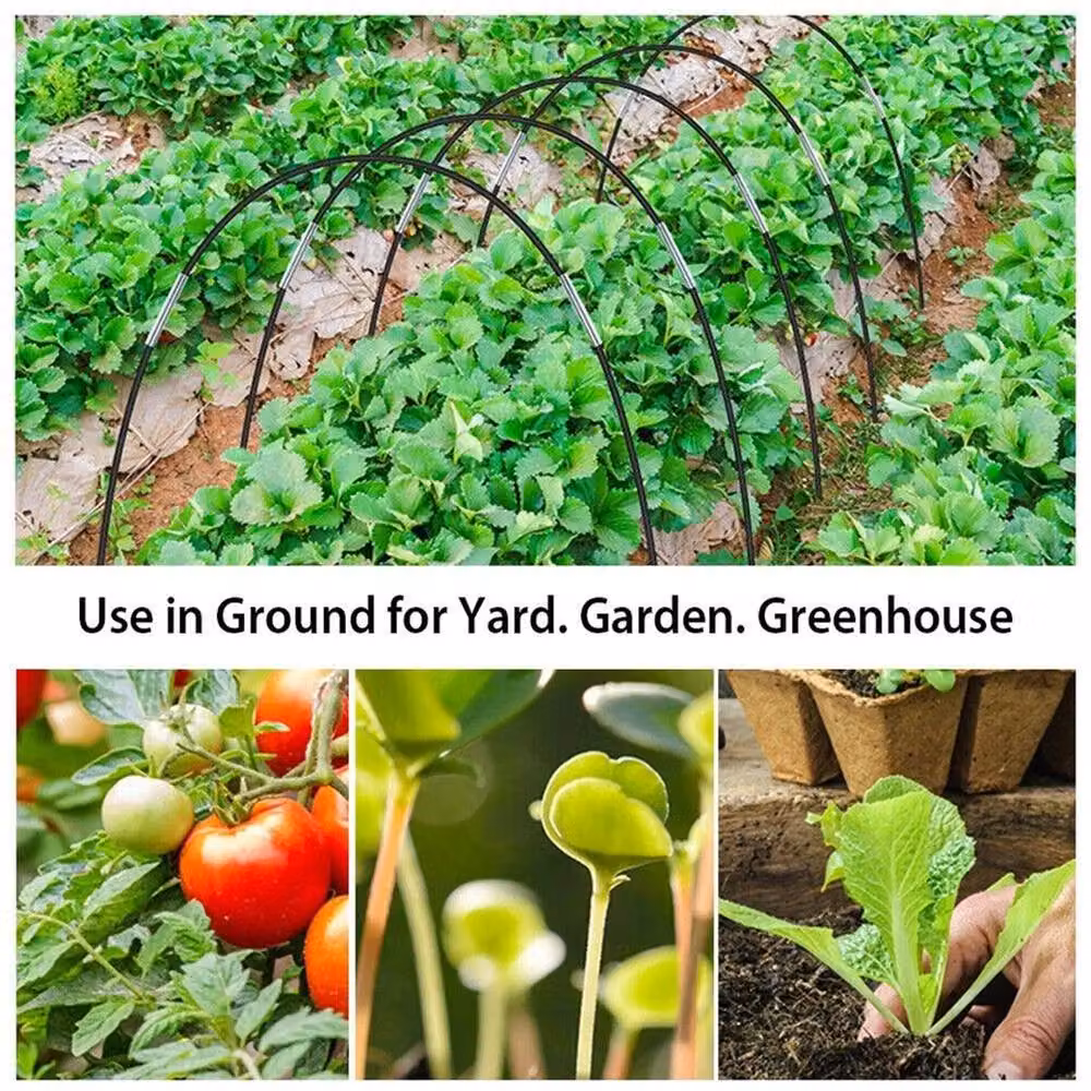NESTLUNE 90Pcs Black Flexible Garden Cloche Hoops Greenhouse Frame for Vegetable Gardens, W/D/H: 120 x 15 cm – 7