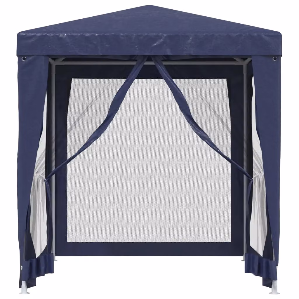 Berkfield Home Party Tent with 4 Mesh Sidewalls, Blue, W/D: 2 x 2 m – 3