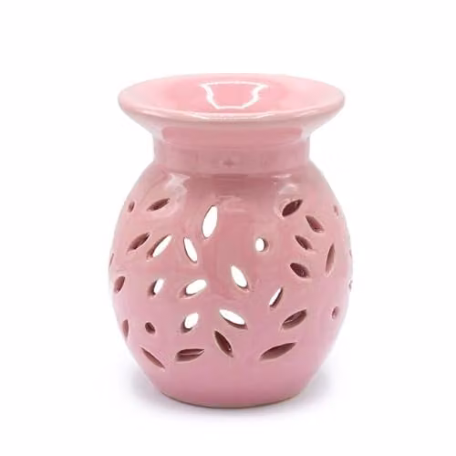 KDMD Floral Ceramic Rose Oil Burner in Pink