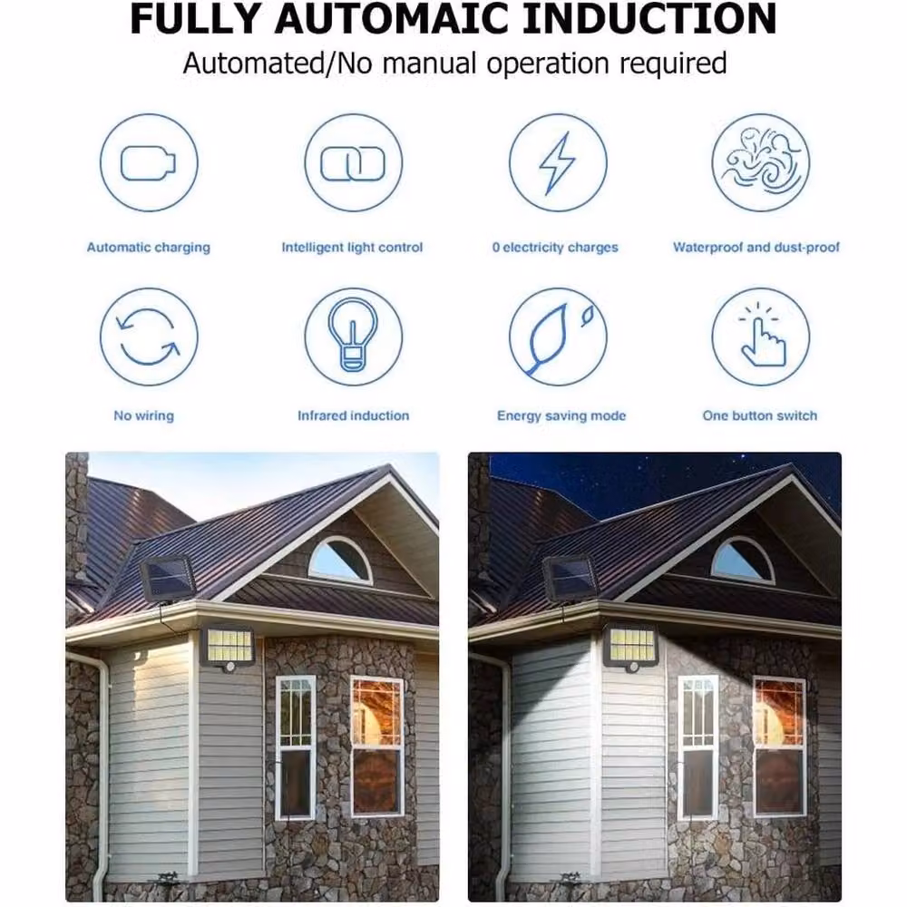 NESTLUNE 2 Pack Solar LED Outdoor Wall Lights in Black with Motion Sensor and IP65 Waterproof Rating – 6