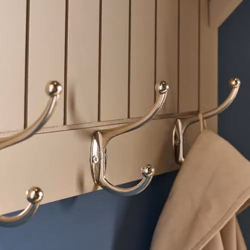 OHS Scandinavian Style Wall Mounted Coat Rack with Shelf in Brown and Beige – 2