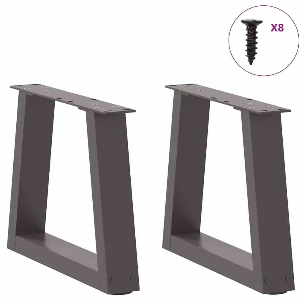 Berkfield Home V-Shape Dining Table Legs, 2 Pieces, Anthracite and Black Steel, Height: 30 cm – 2