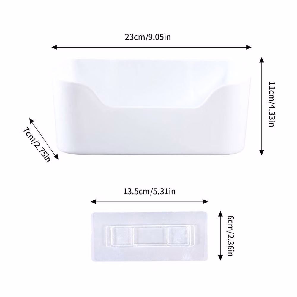 Kelvenix Set of 2 White Wall-Mounted Plastic Kitchen Storage Boxes – 2