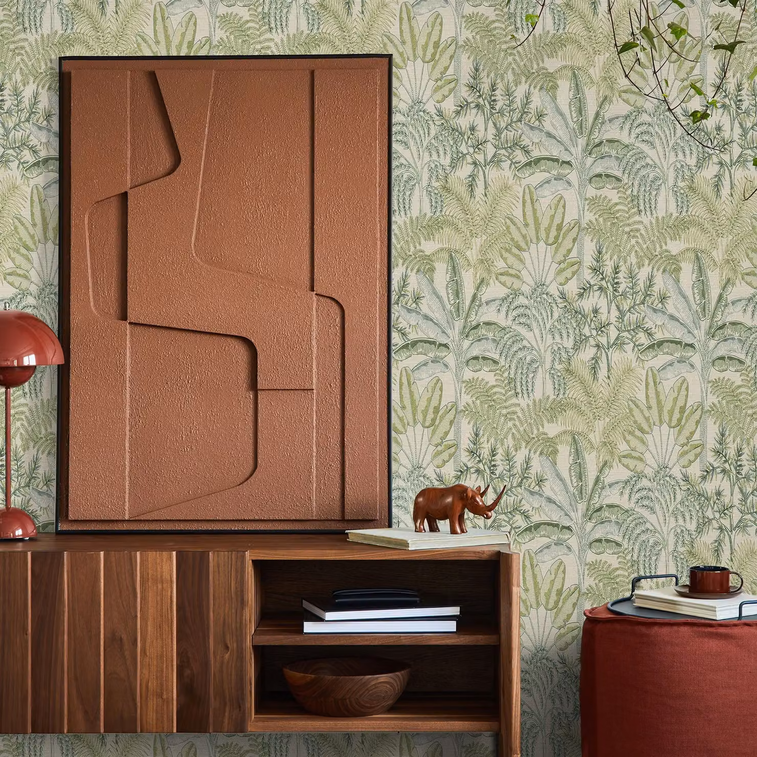 Superfresco Easy Intrigue Spring Botanical Floral Wallpaper in Green, Width: 52 cm – 2