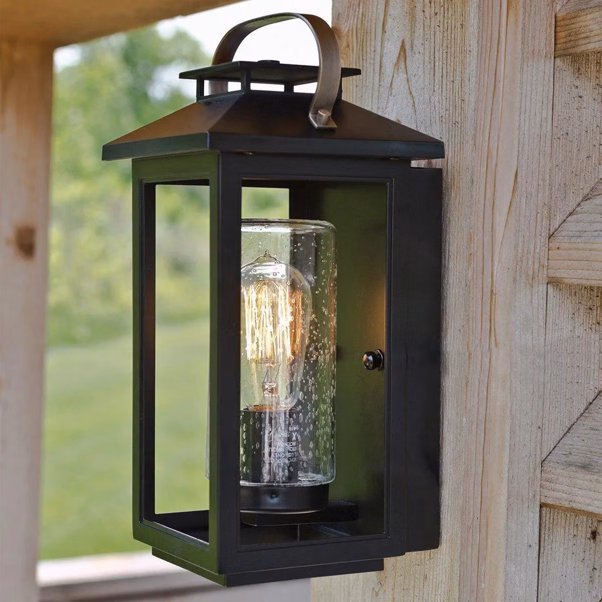 Hinkley Atwater Outdoor Wall Lantern in Black with Transparent Glass, IP44 Rated – 4