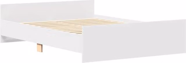 Berkfield Home Durable Bed Frame with Headboard and Footboard in White, W/D/H: 140 x 200 x 50 cm
