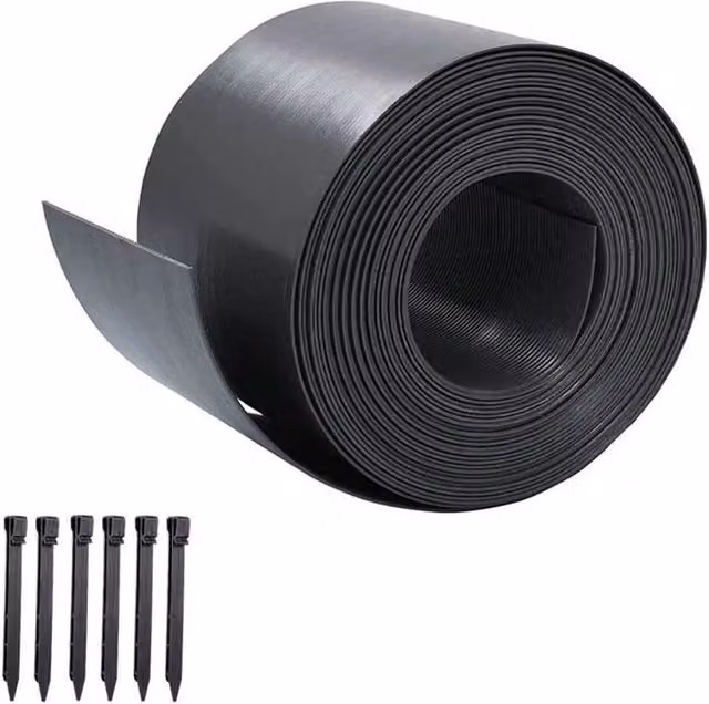 FLAVORA Flexible Black Plastic Lawn Edge, 5m Length, Height: 12 cm