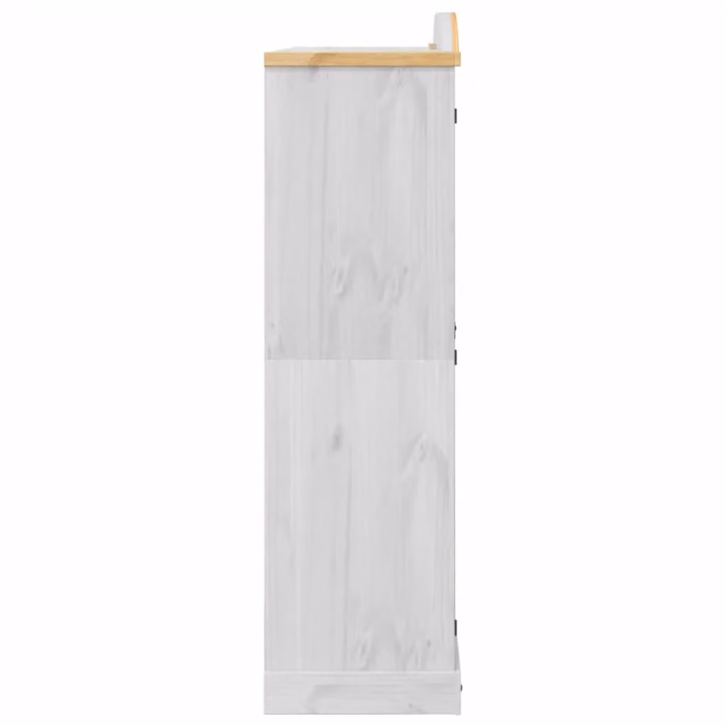 Berkfield Home Corona Wardrobe in White Solid Wood Pine, W/D/H: 151.5 x 52 x 186 cm – 3