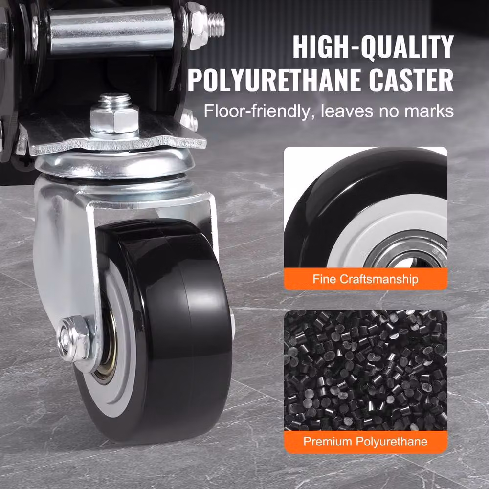 VEVOR Heavy Duty Steel Caster Wheels Set of 4, Black – 6