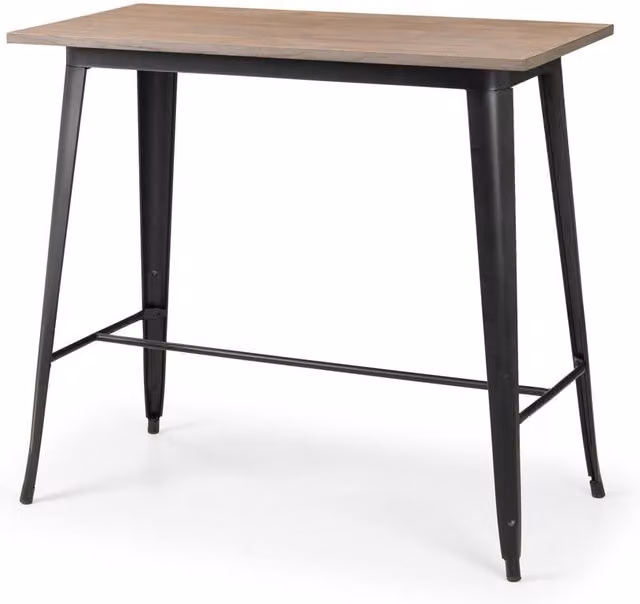 Cheshire Premium Grafton Industrial Bar Table in Black and Multicolour Wood and Metal, W/D/H: 60 x 60 x 60 cm – 1