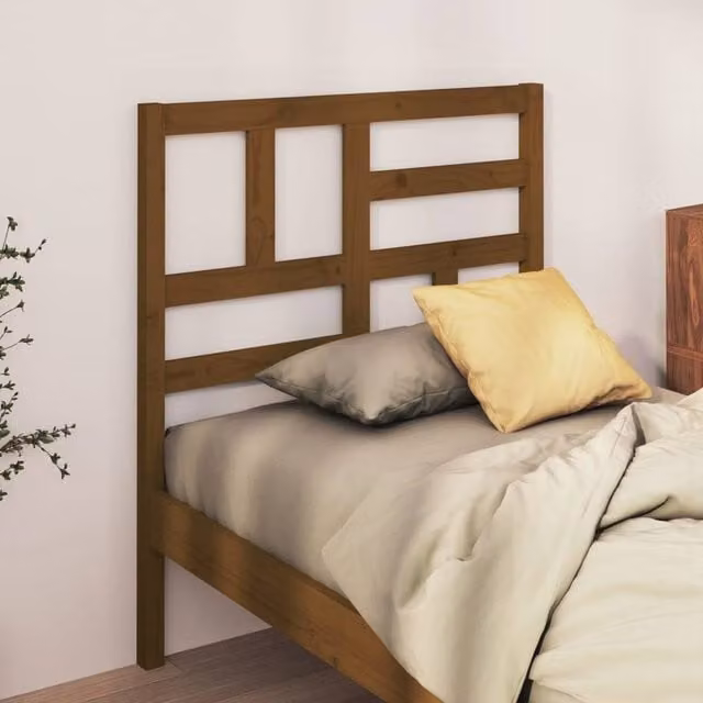 Berkfield Home Beautiful Bed Headboard in Honey Brown Solid Pine Wood, W/D/H: 81 x 4 x 104 cm