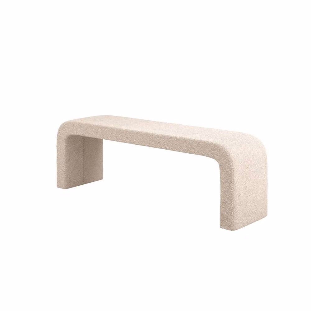 Wyld Haus Palermo Curved Ivory Bouclé Upholstered Hallway Bench – 2