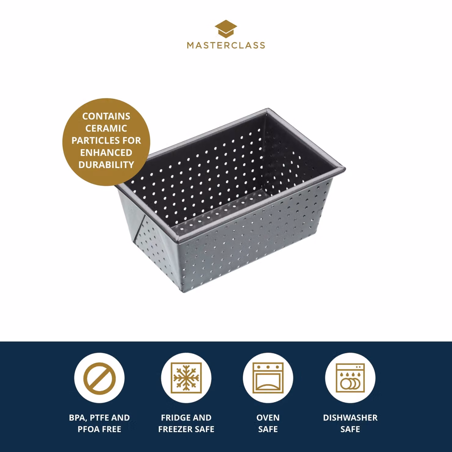 MasterClass Non-Stick Rectangular Carbon Steel Loaf Tin, Black, 1lb – 4