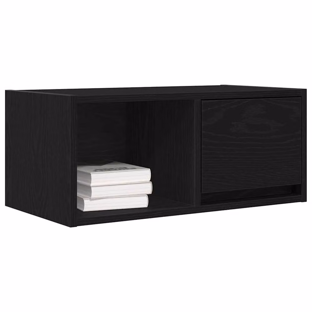 Berkfield Home Modern Black Oak TV Cabinet in Matt MDF, W/D/H: 60 x 25.5 x 25.5 cm – 3
