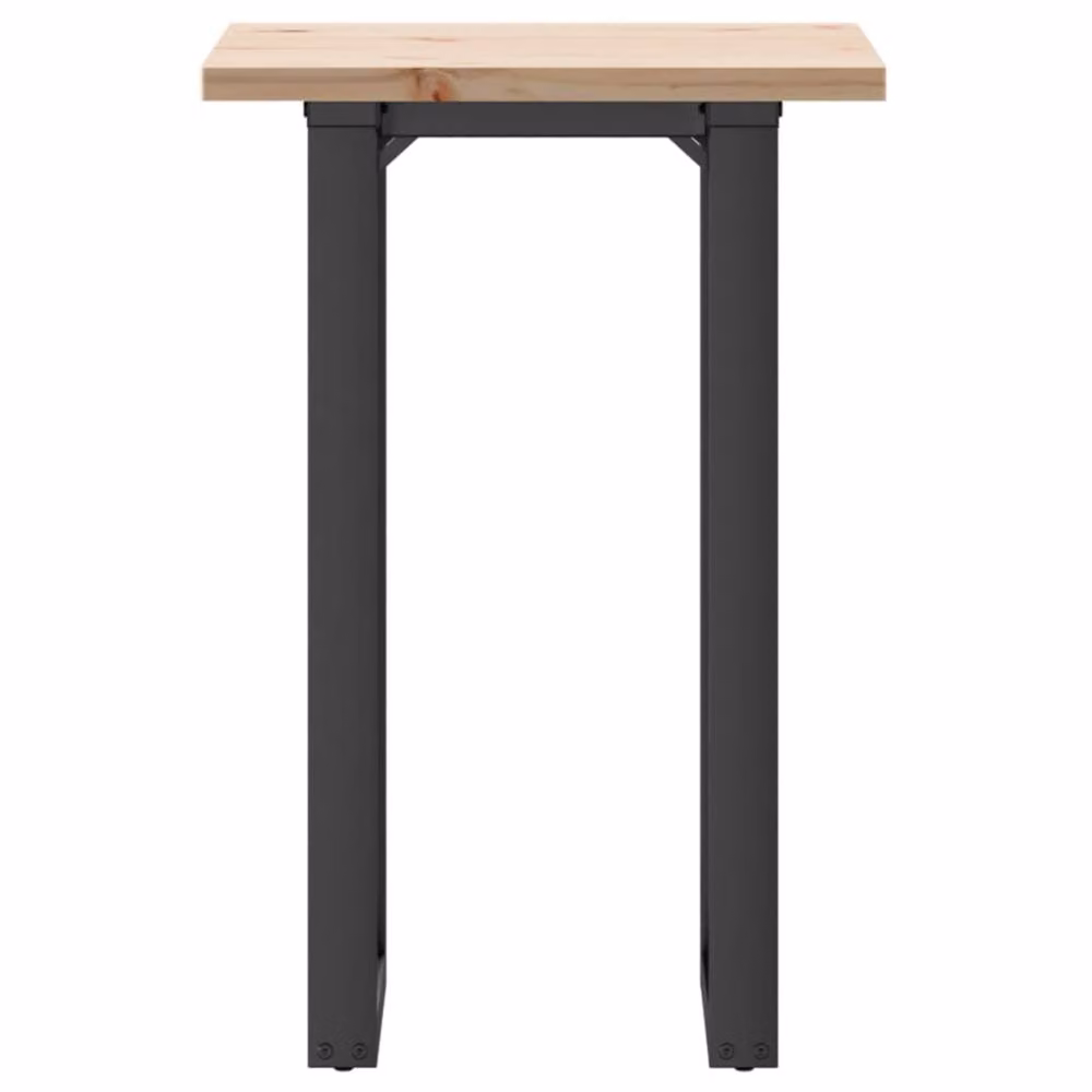 Berkfield Home O-Frame Square Dining Table in Brown Solid Pine and Steel, W/D/H: 50 x 50 x 75.5 cm – 4