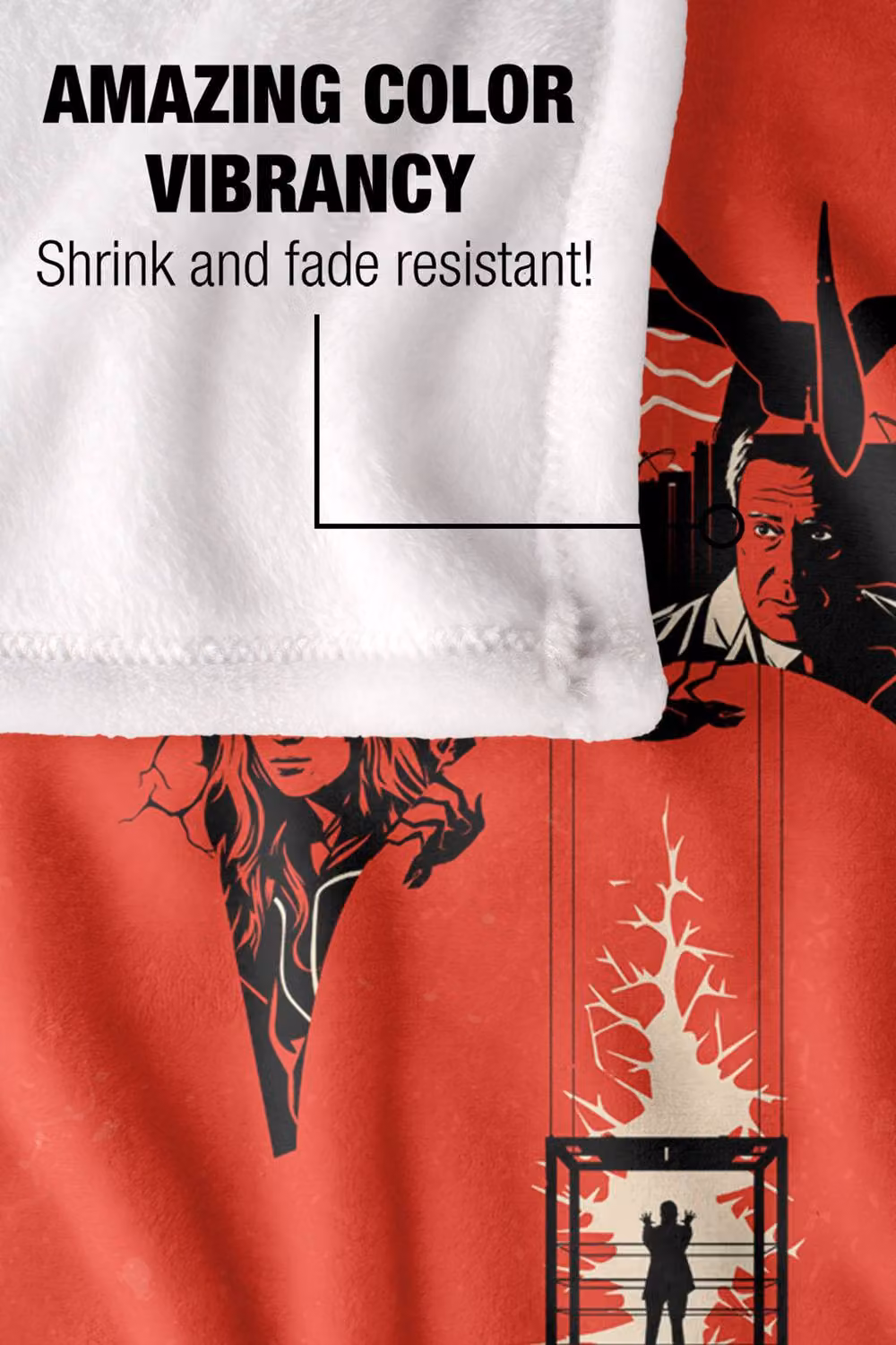 Stranger Things Chapter 2 Poster Super Soft Throw Blanket, Multicolour and Red, W: 152 cm, D: 127 cm – 4