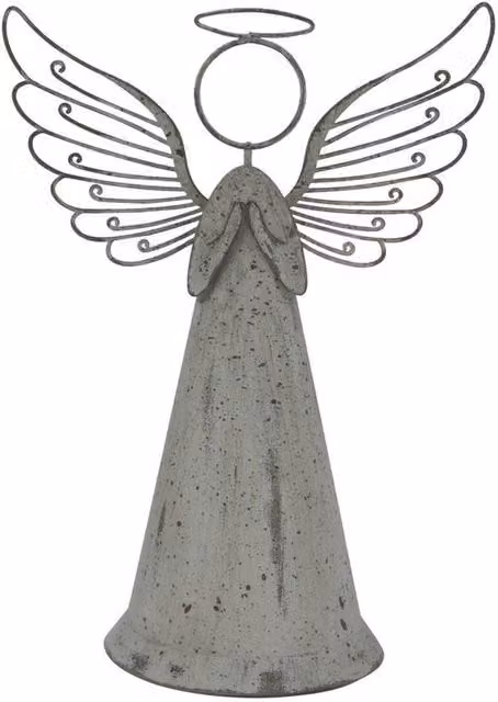 Lemon Pavilion Rustic Freestanding Metal Angel Decoration, Brown, W: 18 cm, D: 1 cm, H: 25 cm